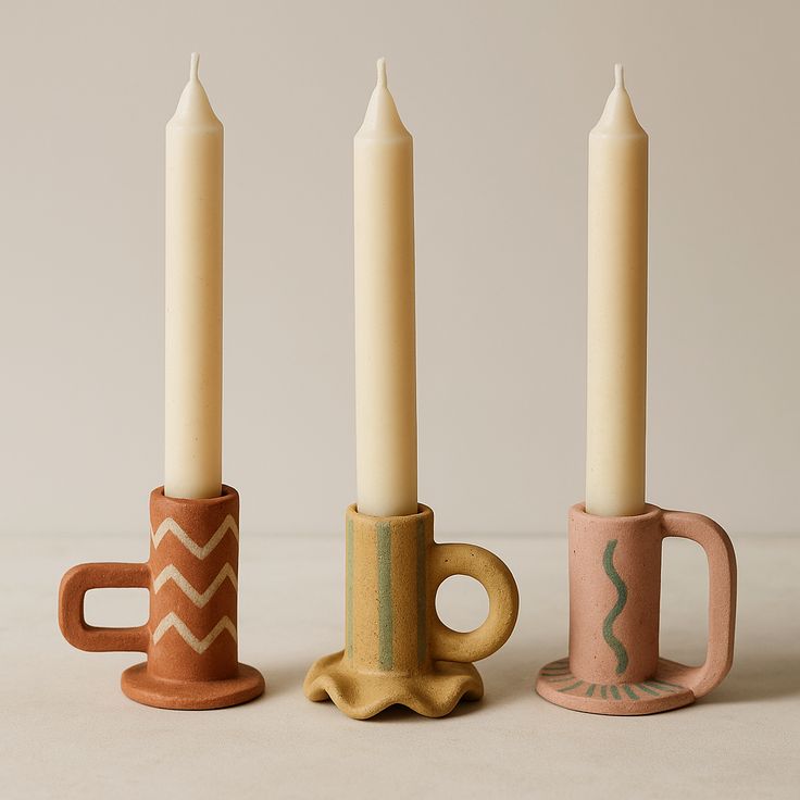 Minimal Clay Candle Holder